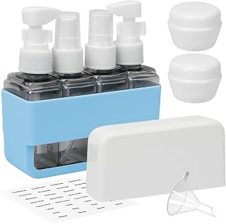 Skycase Travel Toiletries Containers - TSA Approved Travel Bottles Refillable Shampoo Perfume - Travel Size Essentials, Airplane Travel Mini Kit
