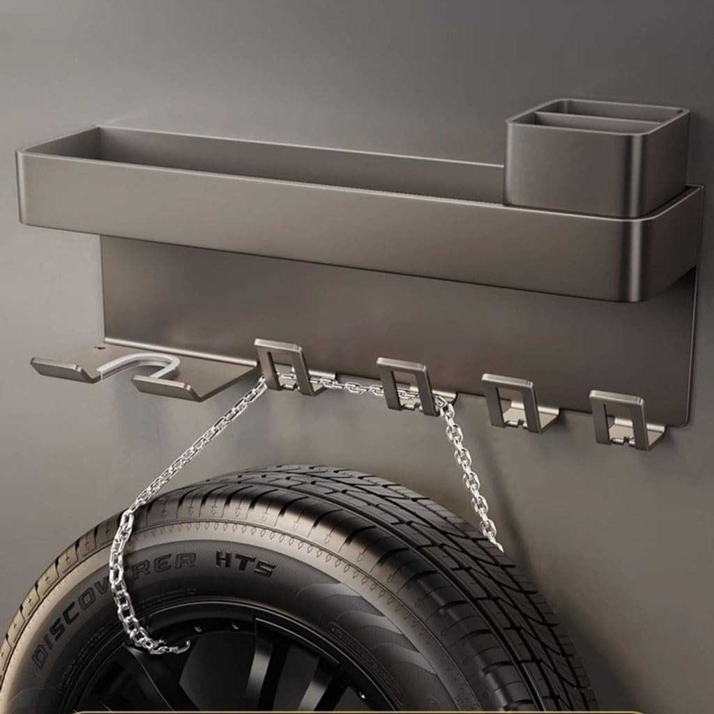 Soporte de Aluminio for Pasta de Dientes, Soporte de Pared for cepillos de Dientes, Estante de Almacenamiento de cosméticos, Puede Contener secador de Pelo