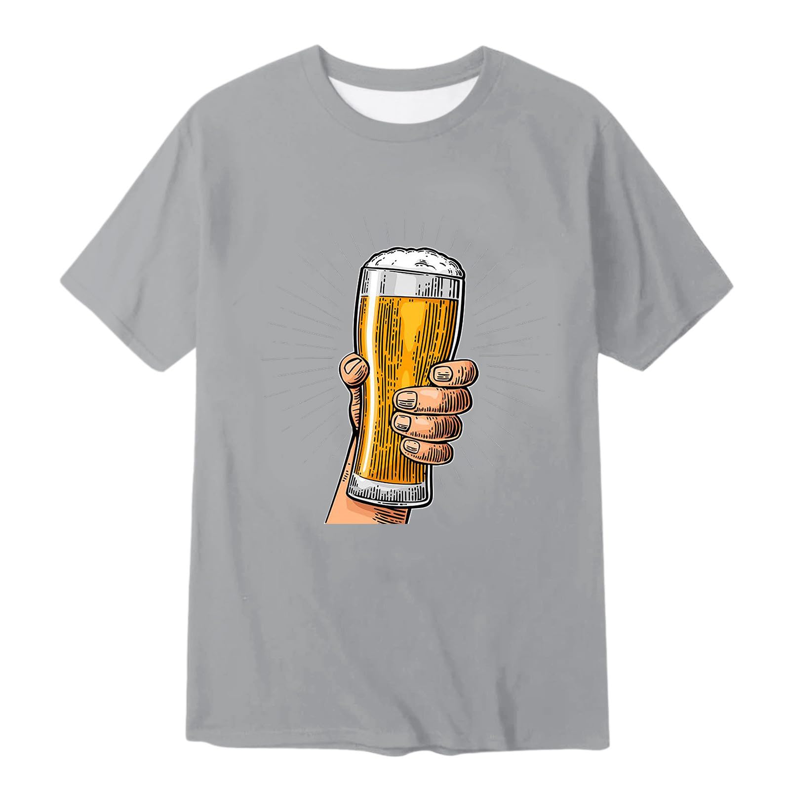 Oktoberfest Men's T-Shirt Fashion Summer Crew Neck Short Sleeve Tops Breathable Comfortable Clothing Lift Beer Cup Print Waterproof Watch