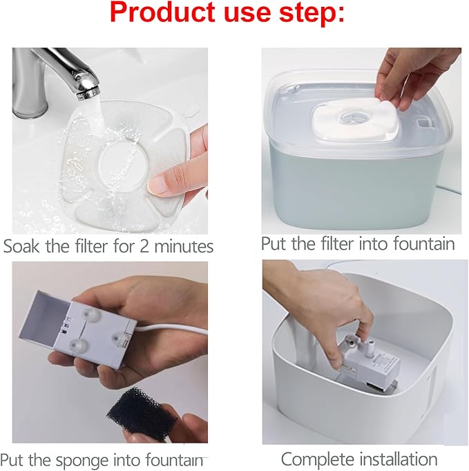 48 Filtros de Repuesto para Fuente de Agua de Gato Veken 2.8L miniatura 5