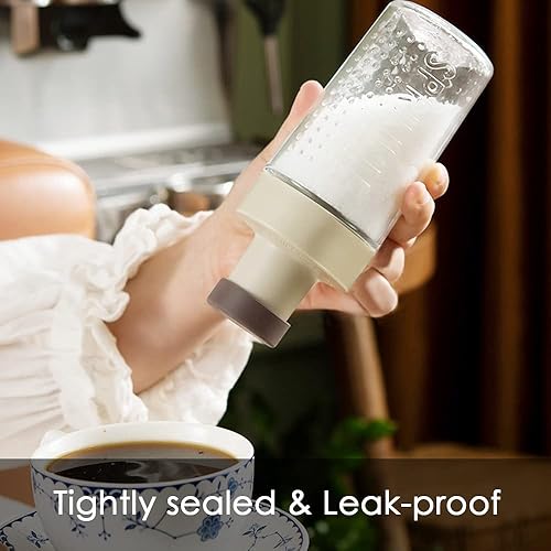 Miniatura 5 de Botella dispensadora de azúcar, coctelera de azúcar de vidrio para café, cereales, té y hornear con boquilla de vertido y tapa, jarra dispensadora