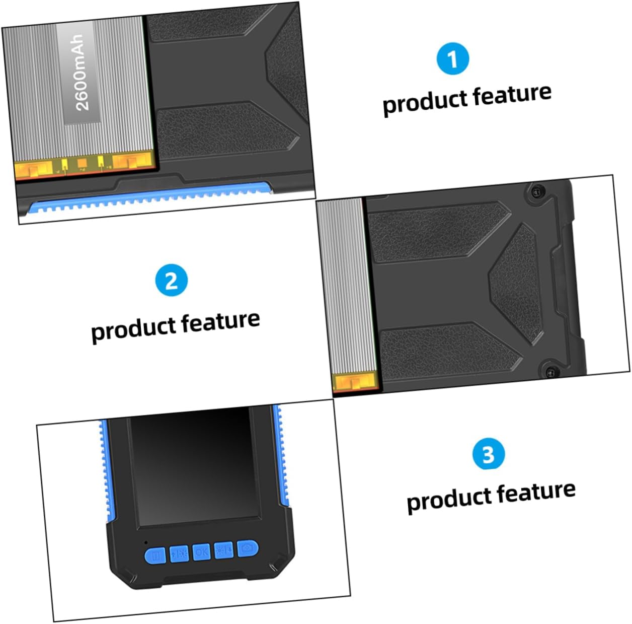 Amosfun Camera Screen Borescope for Car Duct Inspection High-Definition Handheld Tool Led Light for Industrial Tank Cleaning Car Repair Ac Inspection