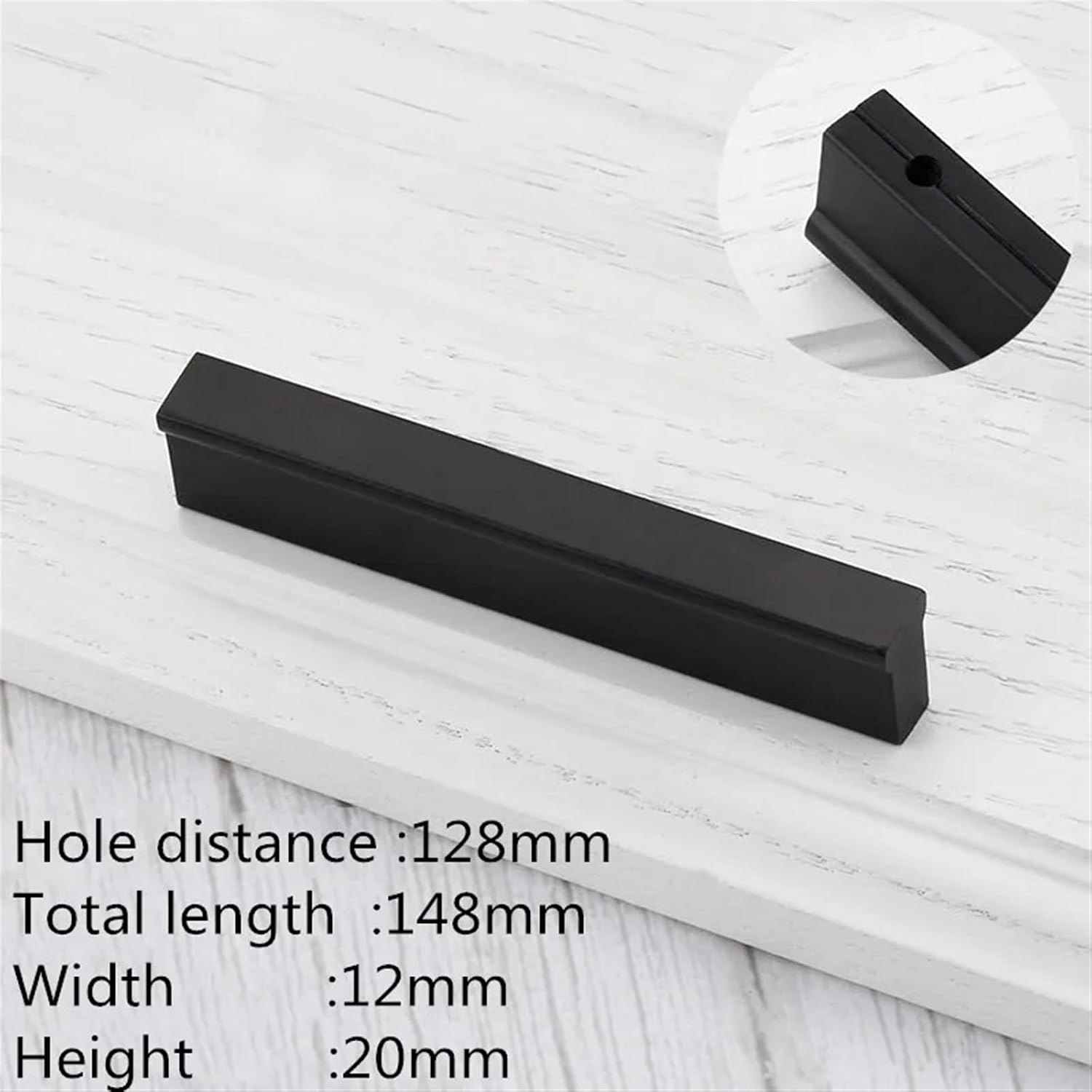 Aluminum Alloy Cabinet Handles Drawer Knobs Wardrobe Cupboard Door Pulls Furniture Long Handle Hardware 2Pcs(Black 224mm)