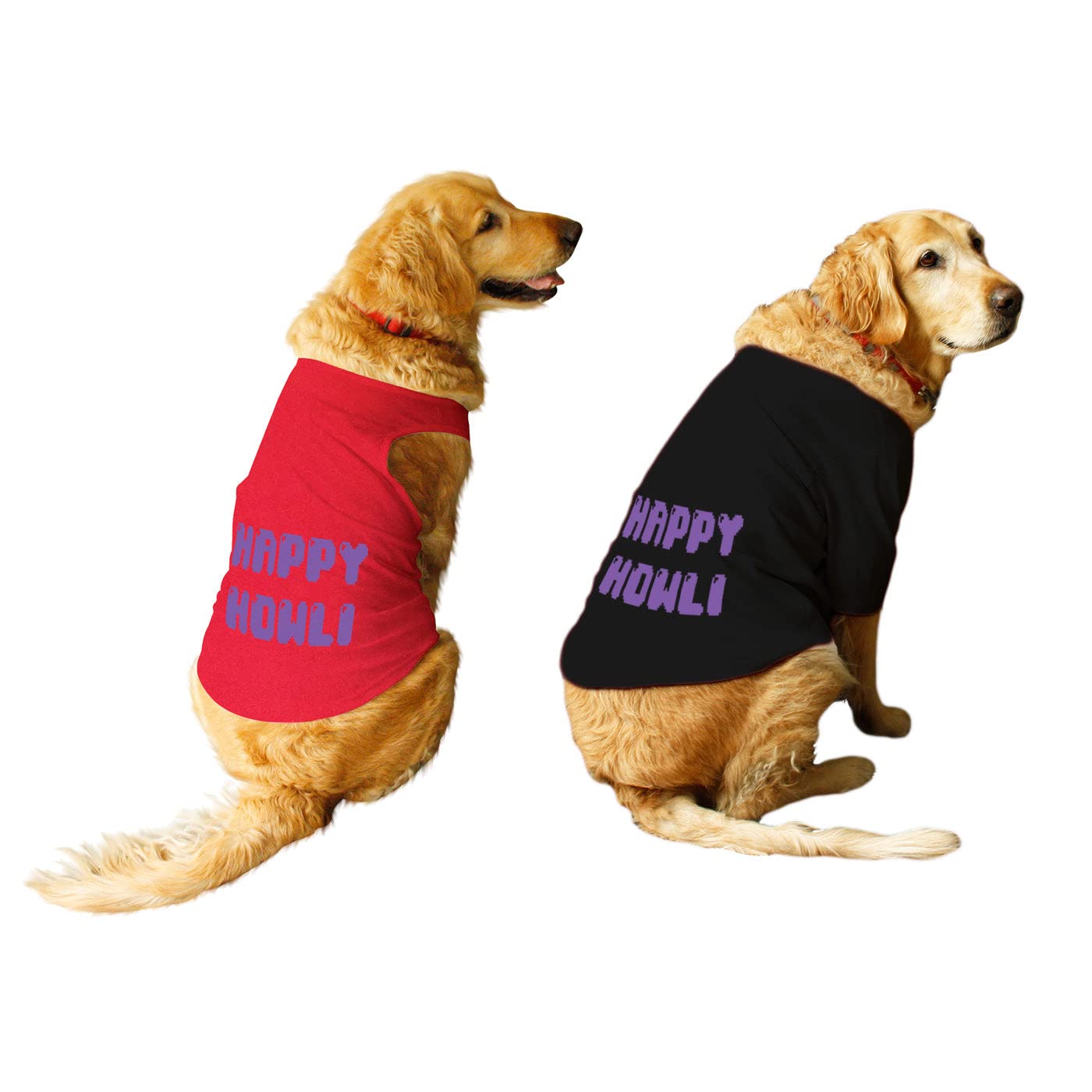Ruse Set of 2 Happy Howli Printed Crew Neck Dog Vest Tank & T-Shirt Combo Apparel/Clothes/Tees Gift for Dogs(Red/Black) XX-Large (B09TTG27LR) Amazon Price History, Amazon Price Tracker