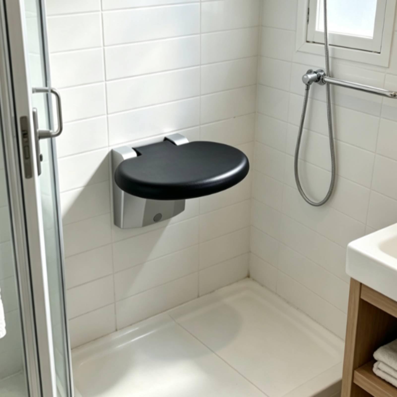 Asiento Ducha Plegable Ahorra Espacio Asiento Plegable Pared Seguro Banco Ducha Abatible para Ancianos