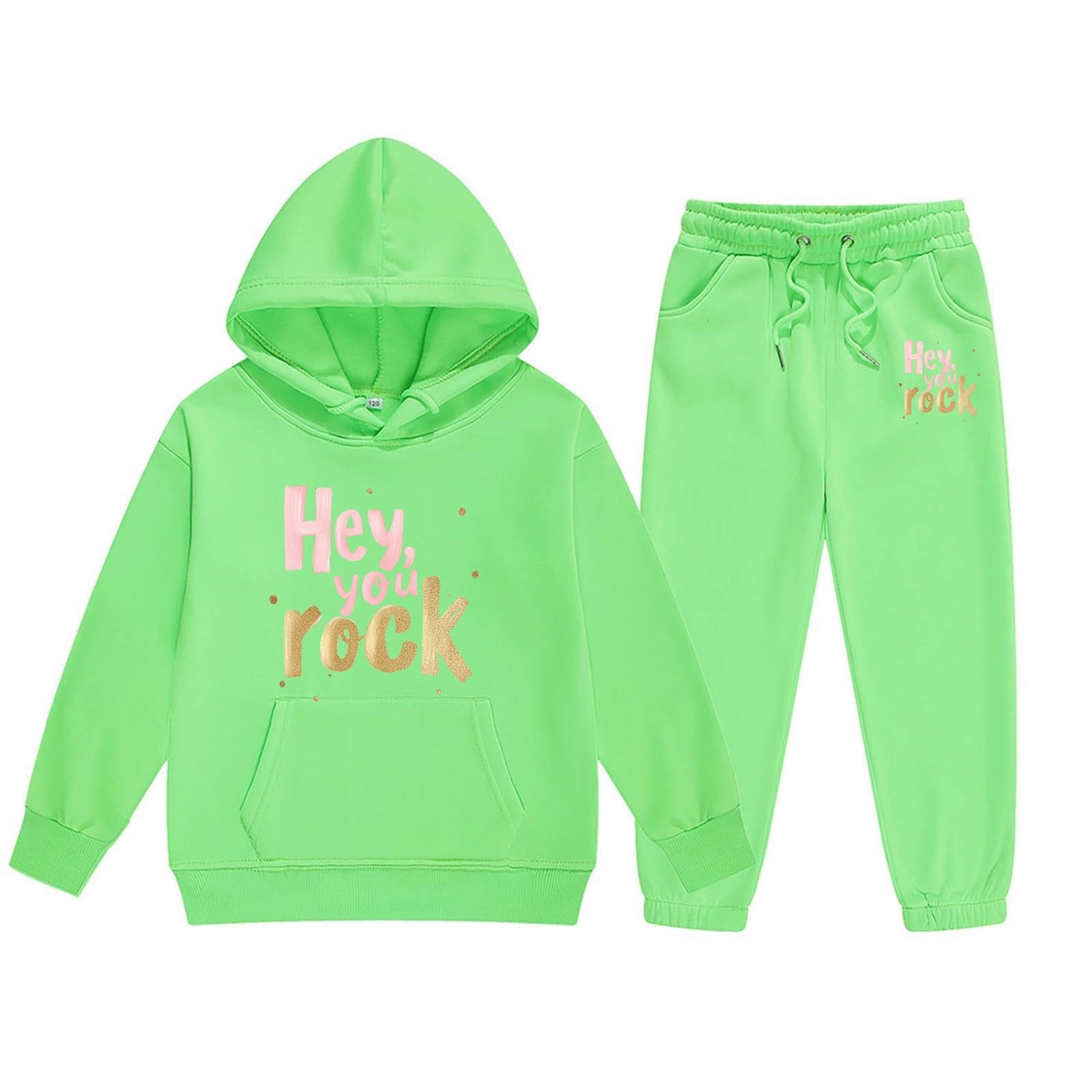 Ensemble enfant pantalon sweat capuche vêtement coton extensible vert 6 ans