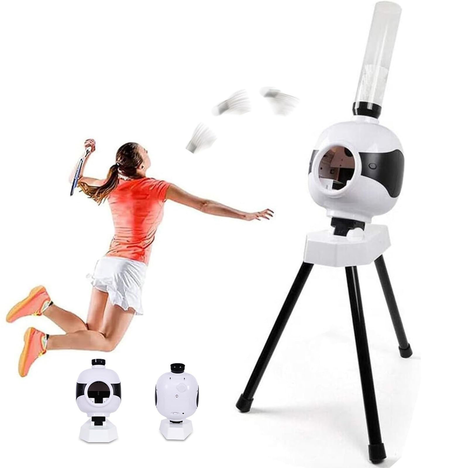MáQuina AutomáTica De Servicio De BáDminton, Lanzador De Volantes De BáDminton, Ayuda para El Entrenamiento para Principiantes, MáQuina De Entrenamiento De BáDminton para Adultos Y NiñOs