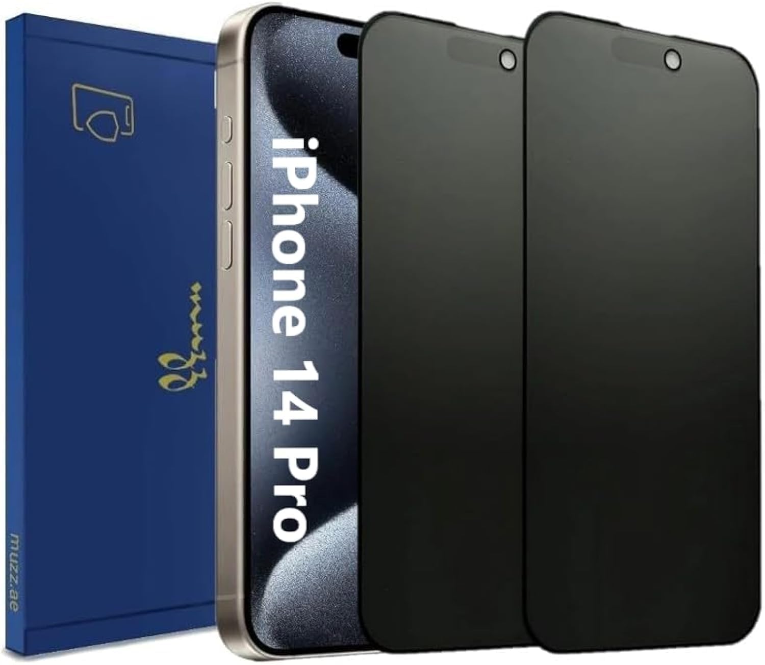 IPhone 14 Pro Matte Privacy Ceramic Screen Protector Film, 2pcs, Matte, Anti-Spy, Full Adhesive, Flexible,[Not Glass], Anti-Spy Full Adhesive Flexible Film (iPhone 14 Pro)