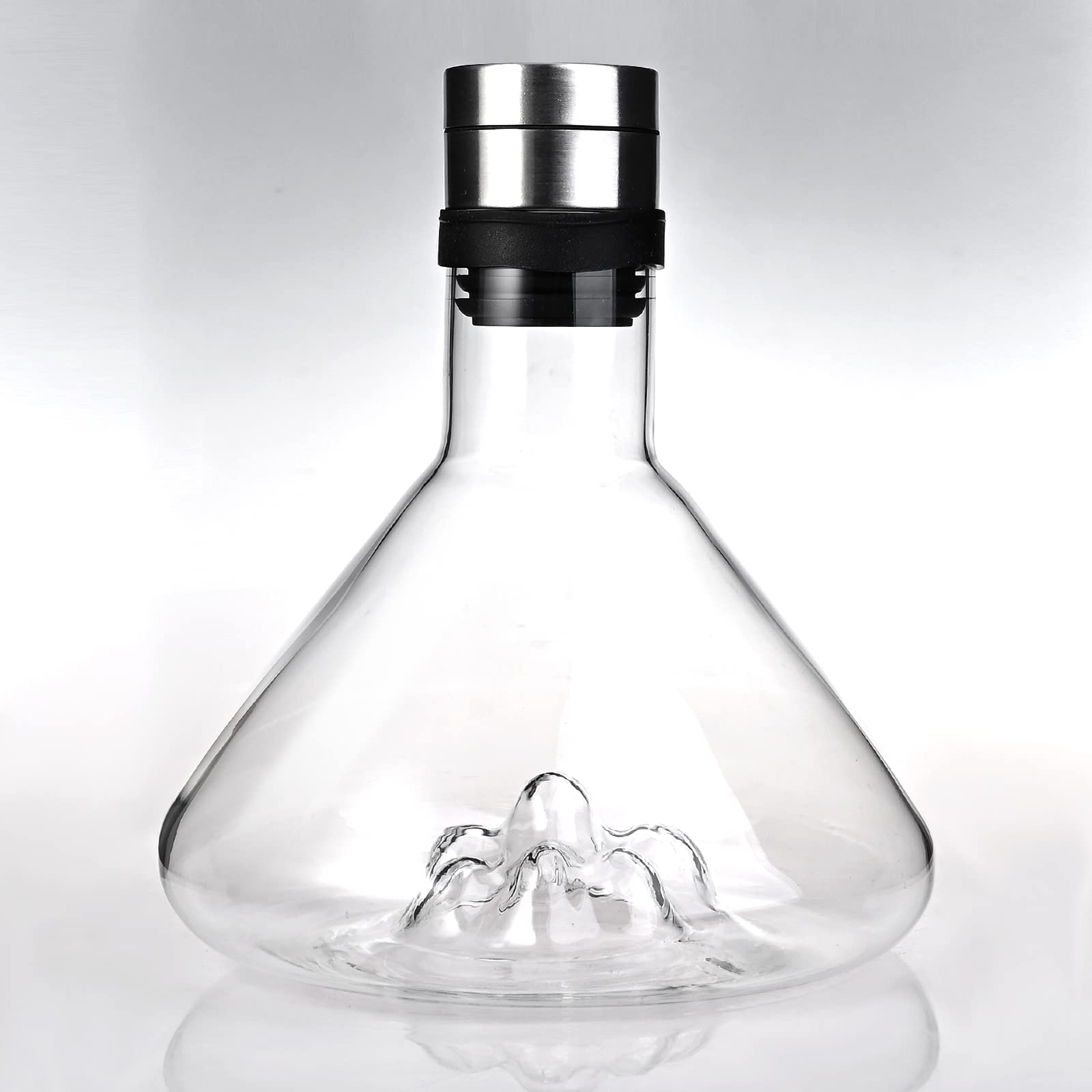 Cieex Carafe à Décanter Vin avec Billes de Nettoyage 1.5L Borosilicate de Soufflés Carafe Vin Aérateur et bec Verseur 2 en 1 Cadeau Coffret Vin Créatif pour Amateurs de Vin