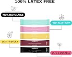 Premium Latex Free Resistance Bands for Working Out - Set of 5 + Carrying Bag | Non Latex Mini Loop Workout Bands Resistance for Women and Men | Physical Therapy, Legs Exercise and Pilates