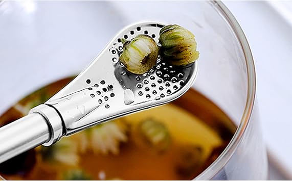 Stainless Steel Yerba Mate Bombilla, Durable Filtered Straw with Ergonomic Spoon Tip, Premium Mate Gourd Accessory for Tea Lovers, Students, Outdoor Enthusiasts
