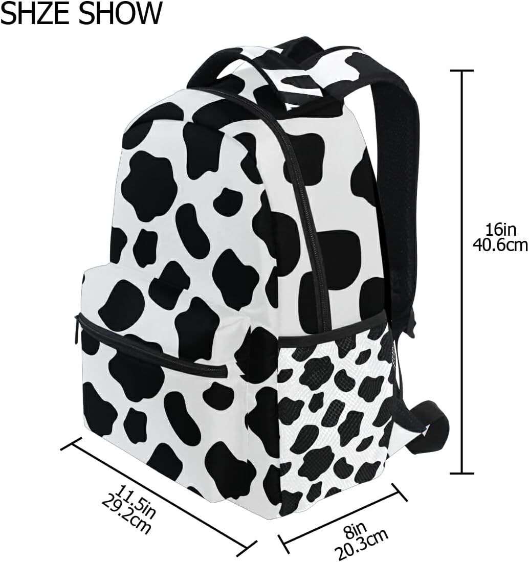 School Backpack Cow Grain Teens Girls Boys Schoolbag Travel Bag