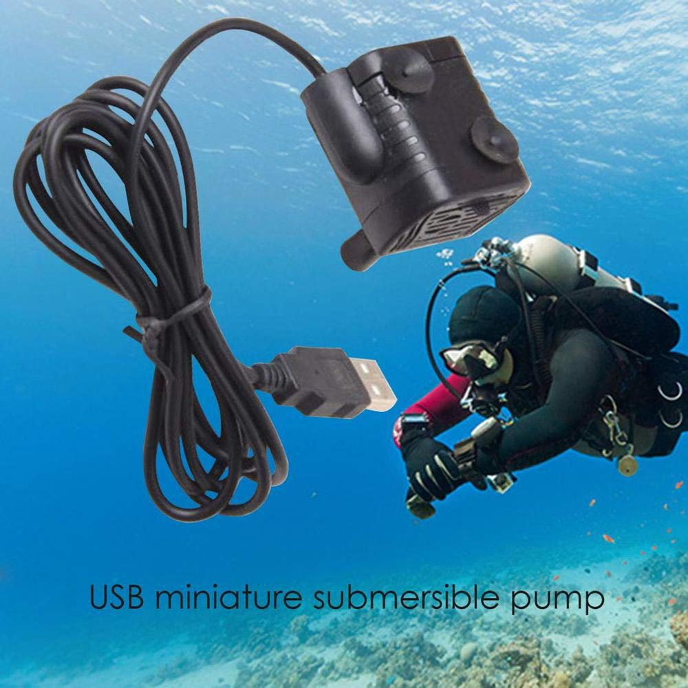 DGZZI - Bomba sumergible USB de 3 W USB-1020 DC3.5 V-9 V Mini bomba de agua sumergible para pecera acuario estanque