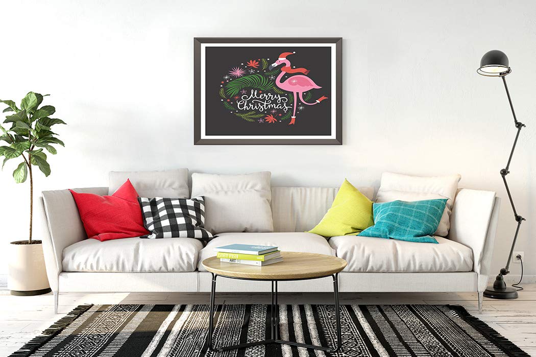 DIY 5D Diamond Painting Kit Pink Christmas Flamingo Tropical Winter Merry Snowflakes Bird Black 14