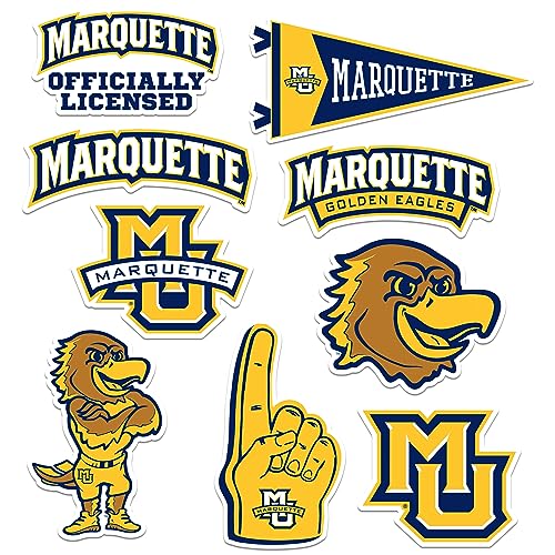 Marquette University 8ct Vinyl L Deluxe Stickers, Indoor/Outdoor, Set of 8