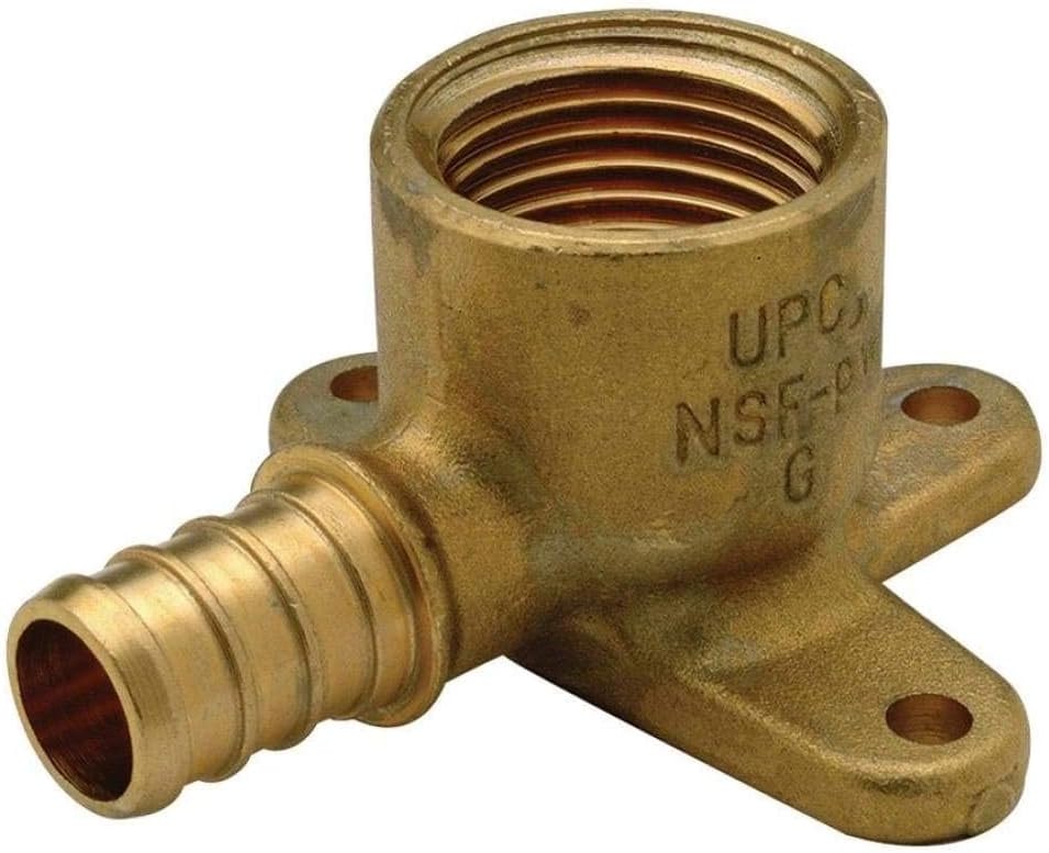 5-PK 1/2" PEX x 1/2" Female Threaded Drop Ear Elbow-Brass Crimp Fitting