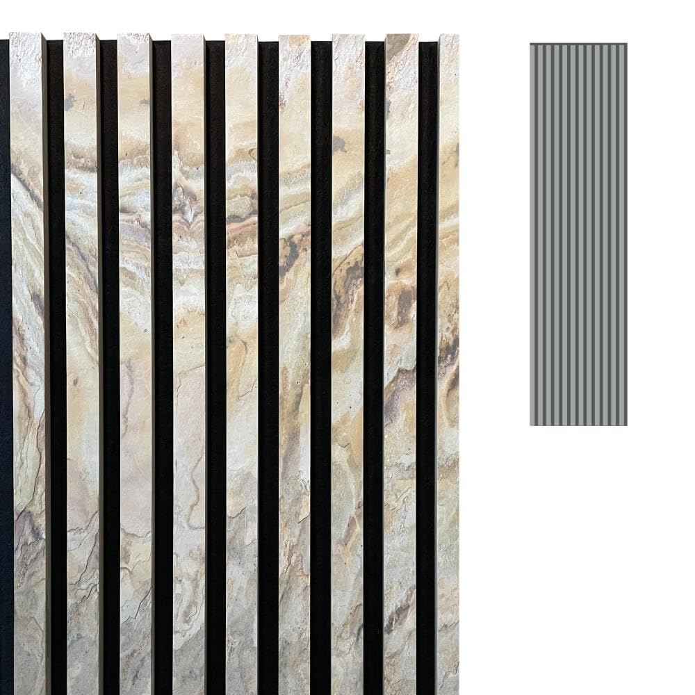 Slate-Lite Falling Leaves panel akustyczny 240 x 60 cm, okładzina ścienna, panel akustyczny, panel ścienny na filcu, powierzchnia z prawdziwego kamienia, izolacja akustyczna, izolacja akustyczna