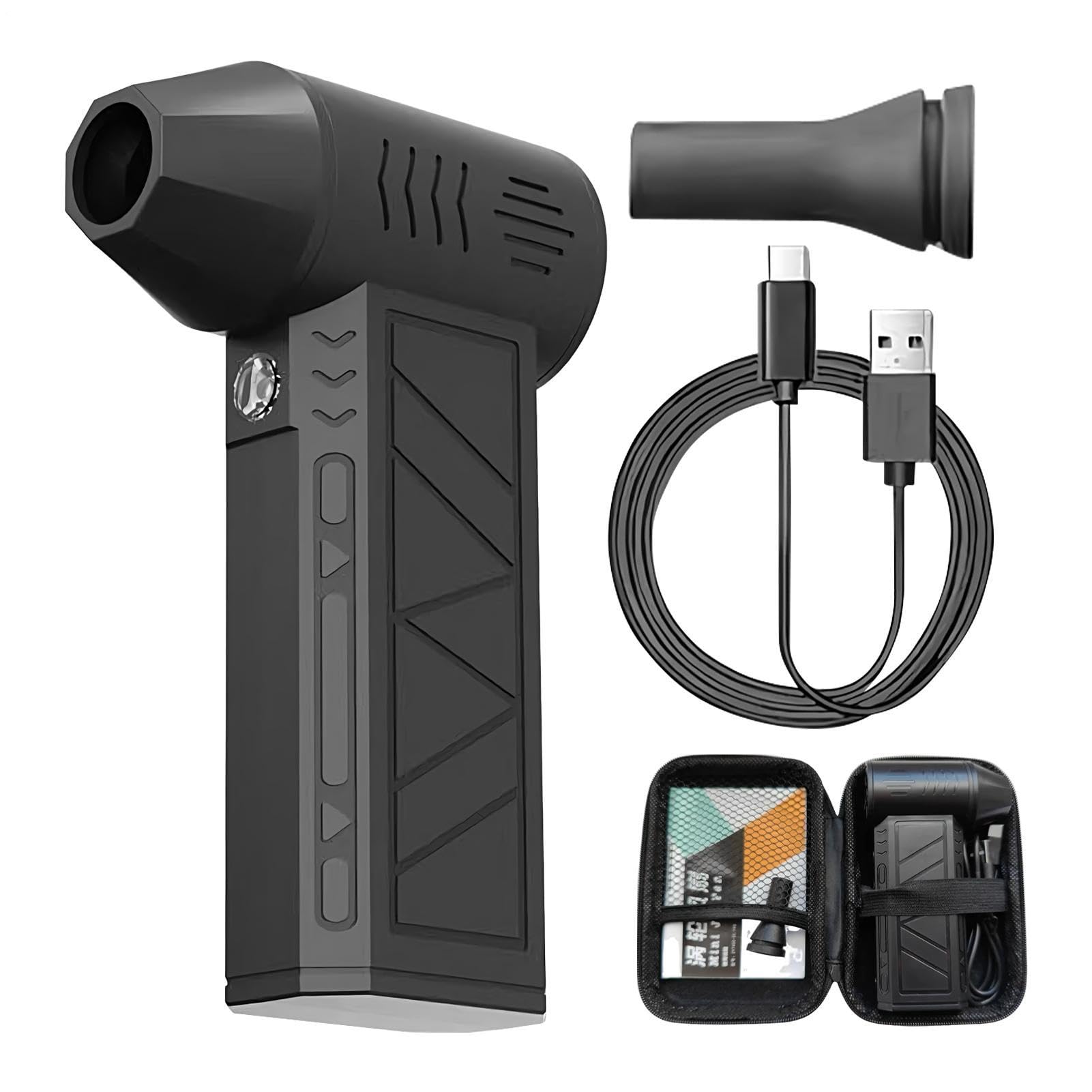 Electric Air Duster - Handheld Cordless Blower, 3 Gear Adjustable Power | Portable Drying Machine, Rechargeable Mini Cleaning Tool Computer Keyboard PC Electronics Home Car Pet
