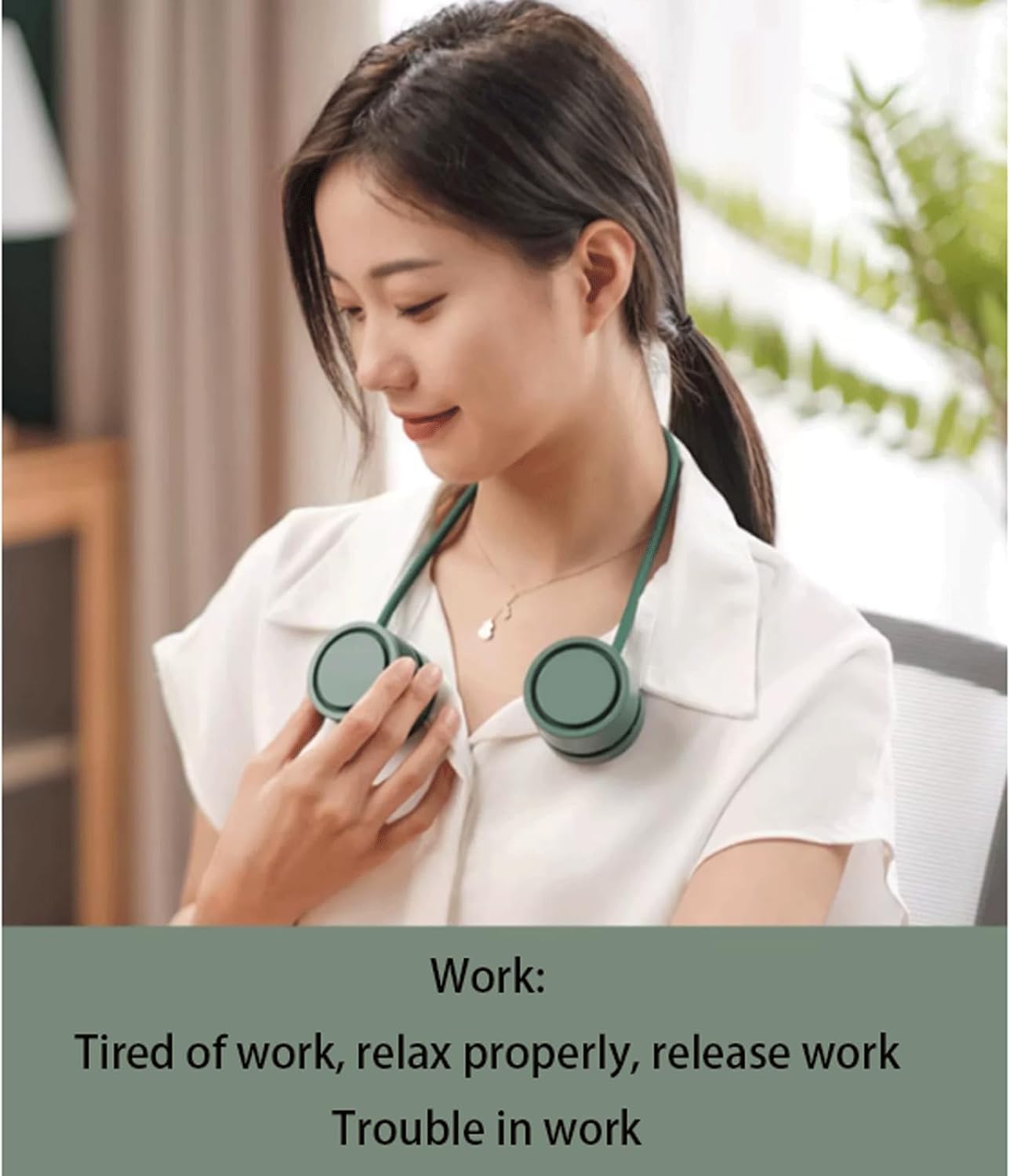 Yofab Portable Neck Fan Rechargeable Portable Fan Max 12H Low Noise 3 Speed Personal Fan Travel Fan for Camping neck cooler