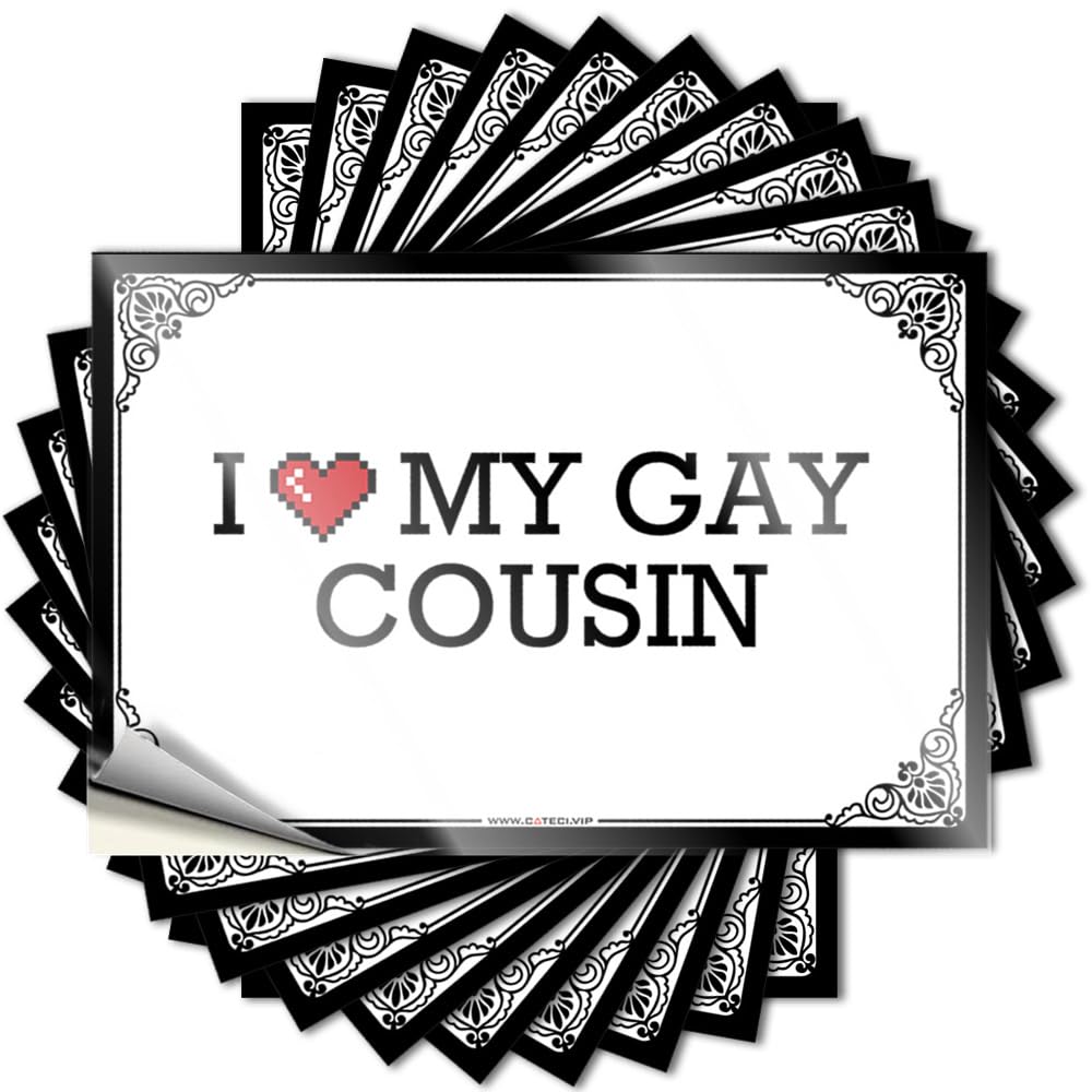 I Love My Gay Cousin Tattoos Emo Room Decor | Inspirational Wall Removable Decal Pack(12X18CM)