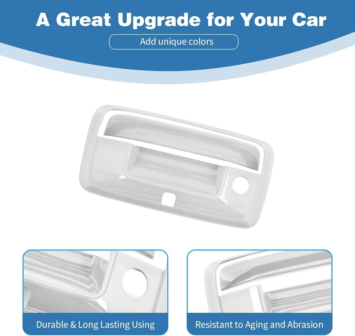 for Colorado Tailgate Handle Cover Trim Fit for Chevy Silverado/GMC Sierra 2014-2017 for Colorado/Canyon 2014-2022 White Exterior Accessories 1pcs