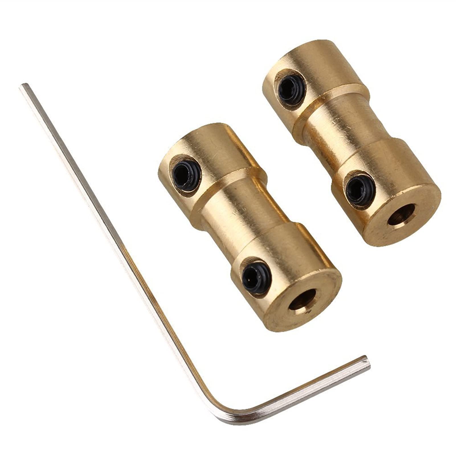 WAAZVXS Coupler Brass Rigid Shaft Coupling Coupler for Motor Transmission Connector with Screws Wrench (Inner Diameter : 2pcs 2mm 2mm)