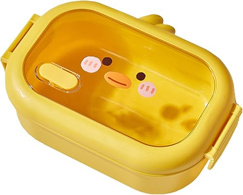 TOPINCN Lonchera Bento, contenedor de almacenamiento de alimentos de acero inoxidable con 2 compartimentos, contenedor térmico, contenedores de