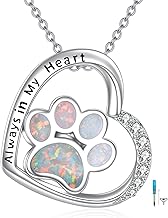 YFN 925 Sterling Silver Dog Cat Cremation Urn Necklace to Hold Ashes Dog Cat Paw Print Keepsake Pendant 18+2 Inch Pet Memorial Jewelry for Loss of Beloved Pet, Sympathy Gift