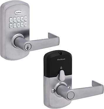 Kwikset SmartCode 955 Light Commercial 10-Button Keypad Satin Chrome Electronic Kingston Lever, Featuring Convenient Keyless Entry, 3-Year Battery Life and High Traffic Durability