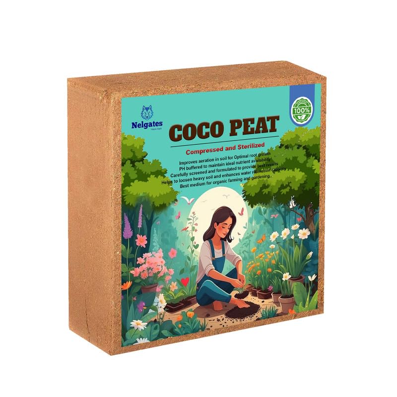 Image of Premium Coco Peat for Plants 5kg, cocopeat Brick Potting Soil Mix soilless for Home Gardening Terrace Gardening