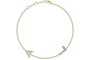 Personalized Pave Initials 14k Gold Diamond Letter Bracelet: A Timeless Symbol of Love and Connection