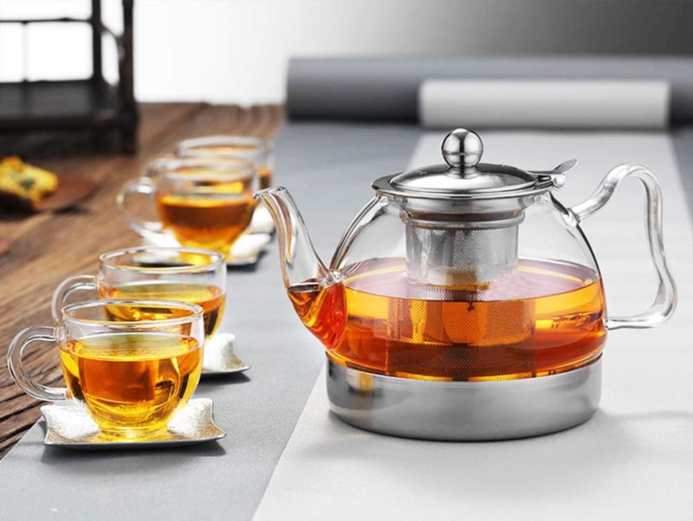 Exclusive Discount 🔥 Hwagui - Heat Resistant Glass Teapot With Removable Tea Infuser For Blooming And Loose Leaf Tea, Stove Top Safe Tea Pot 1200ml/34oz