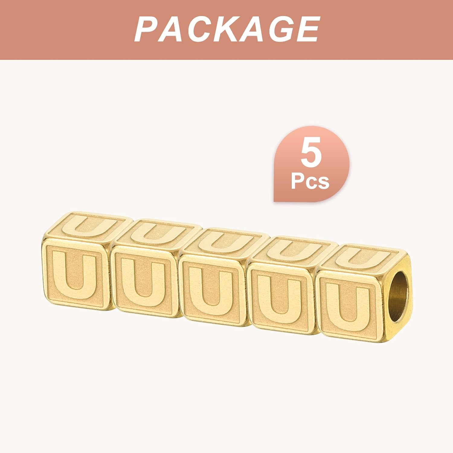 PATIKIL Steels Letter Beads, Large Square Letter Charms for Bracelets Necklaces Bag Charms Shoe