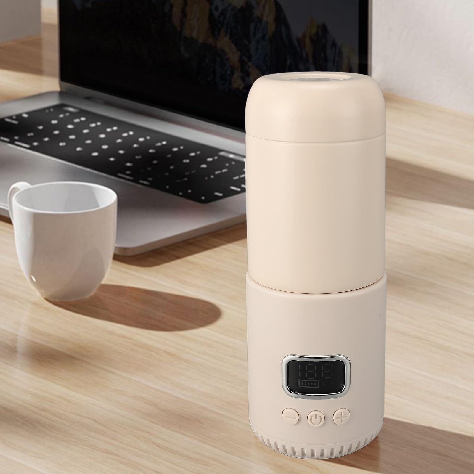 Przenośny Podgrzewacz do Butelek, 300 Ml 55 ℃ Szybki Podgrzewacz do Butelek dla Niemowląt w Podróży, Bezprzewodowy Podróżny Podgrzewacz do Mleka na formułę Mleka Matki,