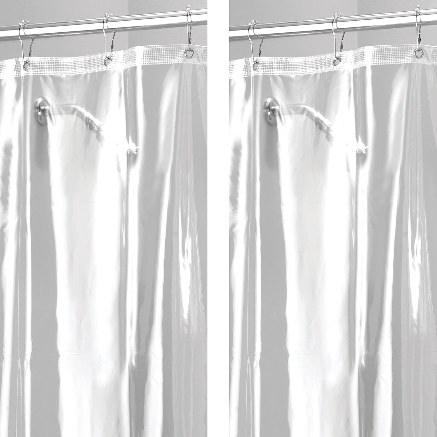 mDesign Vinyl Waterproof Shower Curtain Liner with Weighted