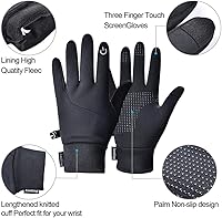 Vista 2 de Lightweight Winter Gloves for Men Women, Warm Water Resistant Touch Screen Gloves for Walking,Riding,Cycling,Running and Driving