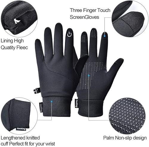 Miniatura 2 de Lightweight Winter Gloves for Men Women, Warm Water Resistant Touch Screen Gloves for Walking,Riding,Cycling,Running and Driving