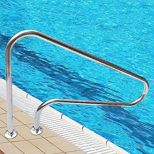 304 Stainless Steel Pool Railing, Non-Slip Handrail for Safety, 250kg Load Capacity, Easy Assembly, Durable Swimming Pool Accessories, 1 Pack (2 Pack)