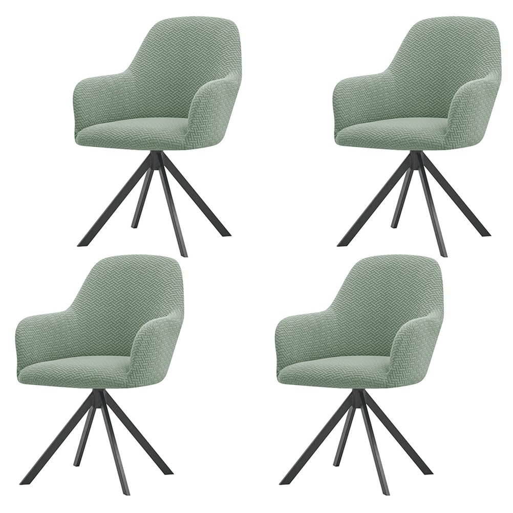 Housses de chaise de salle à manger incurvée avec accoudoirs lot de 4 vert