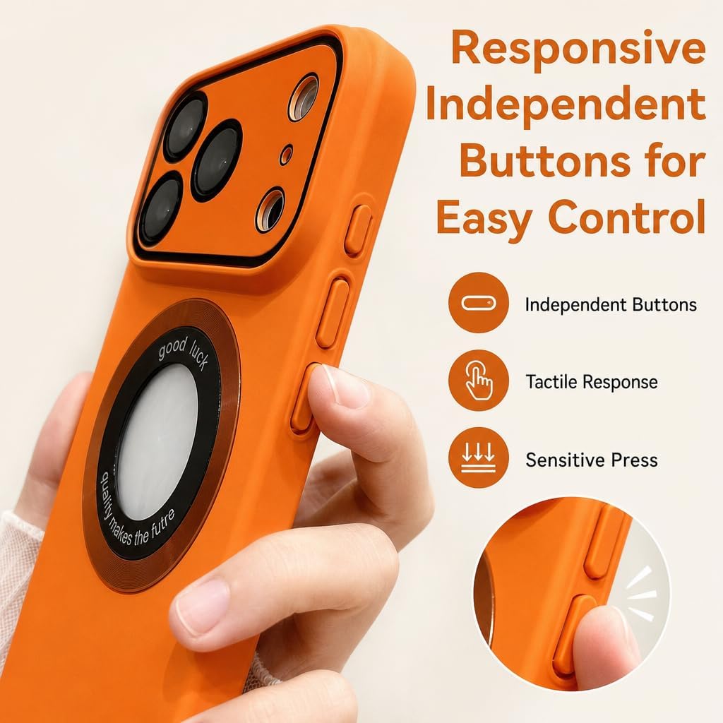 Magnetic Matte Protection Case for iPhone 14 Pro Max,Orange image 2
