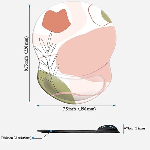 Miniatura 20 de Alfombrilla para mouse con soporte de muñeca, almohadilla antideslizante para mouse para oficina, computadora, laptop y Mac, cómoda y ligera