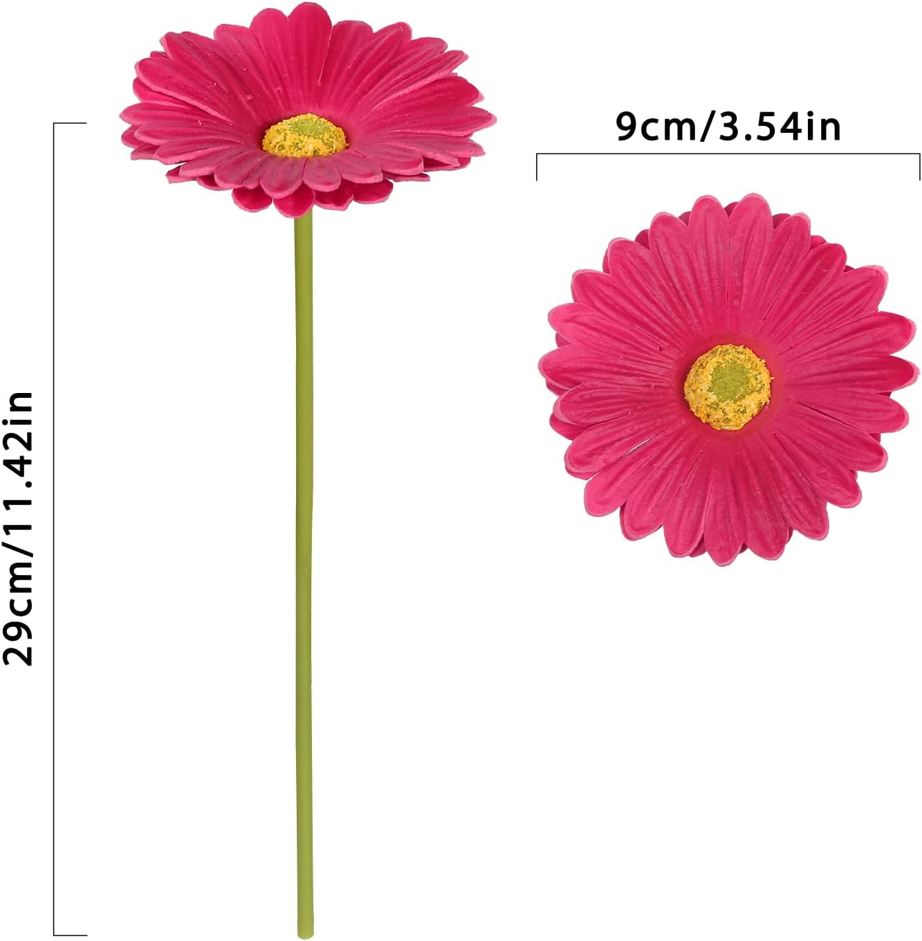 IPOPU Daisies Flowers Artificial,20PCS Gerbera Daisy Artificial Flowers Fake Daisies for Wedding Party Office Home Decorations(Rose Red)