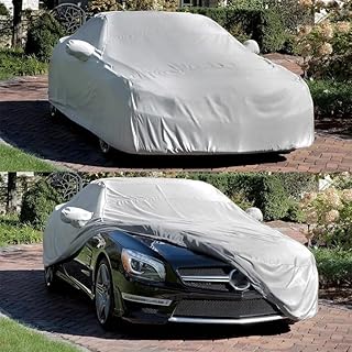 All-Season Car Cover, Large 483 x 178 x 119 cm, 2-Layer Waterproof Protection, Grey, Large Size