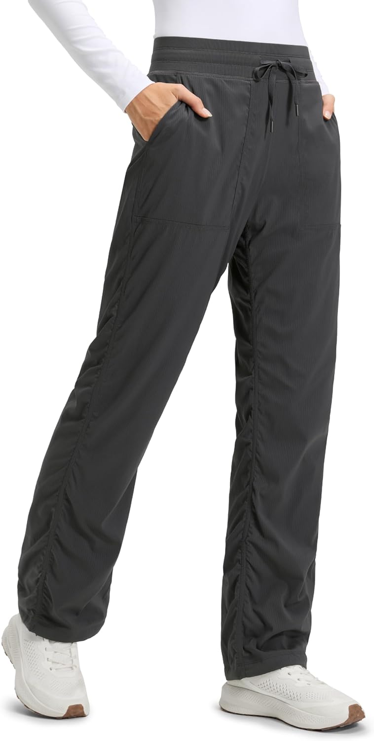 CRZ YOGA Fleece Lined Athletic Pants for Women 30" - Water Resistance Thermal Casual Work Winter Outdoor Joggers Warm