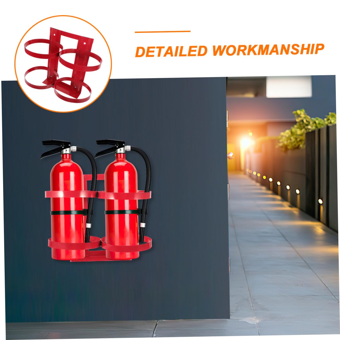 VILLCASE Supporto Estintore da Parete in Ferro per Estintore 5kg Rosso Struttura Ragionevole e Design Professionale per Casa Camper e Ufficio