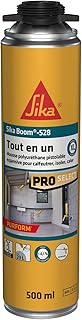 SIKA - Mousse polyuréthane Expansive Pistolable et Réutilisable - Sika Boom 528 Blanc - Fort Rendement 23 L - séchage ultra rapide pour jointer, calfeutrer, isoler sur multi-supports - 500 ml