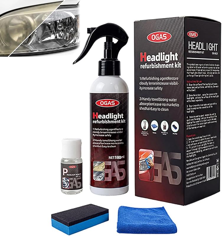 Kit profissional de restauração de faróis AQISI com spray de limpeza e polimento Hrl-2026