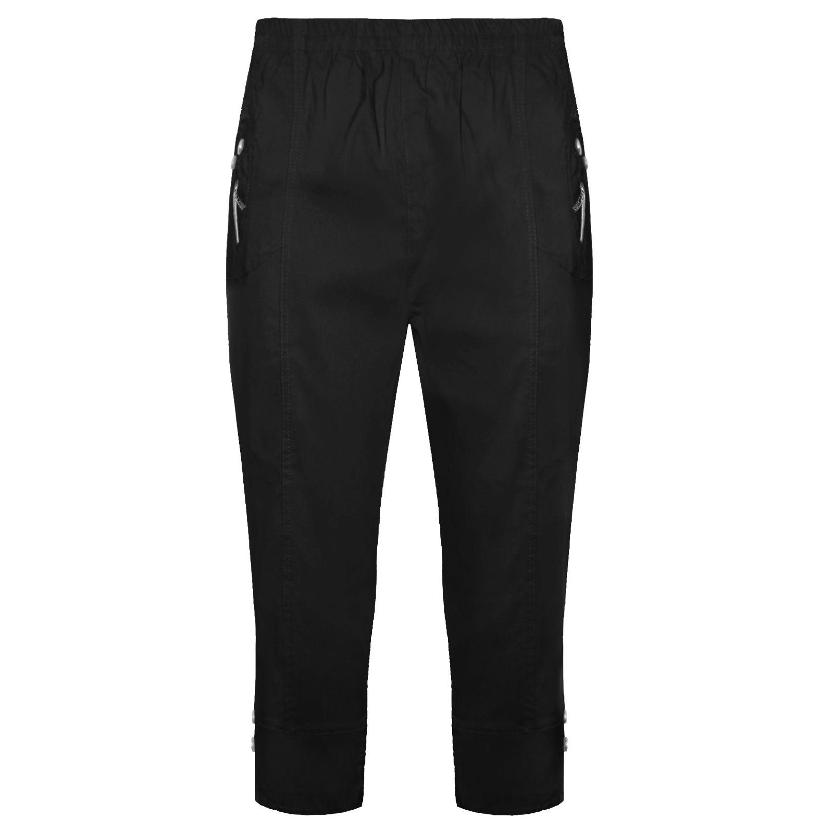 Cherry Berry Capri Three Quarter Trouser 3/4 Pant UK 10-24 (as8, Numeric, Numeric_20, Regular, Regular, Black)