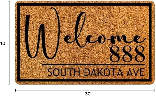 Miniatura 5 de Tapetes para puerta  Nombre de la familia con monograma  Tapete de bienvenida duradero personalizado  Tapete de piso de perfil bajo personalizado