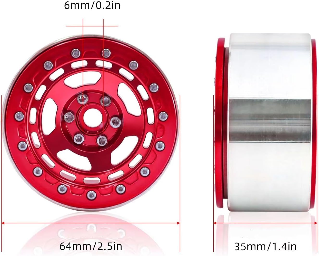 RCビードロックホイールリム 公式 For Axial For Wraith For Capra For